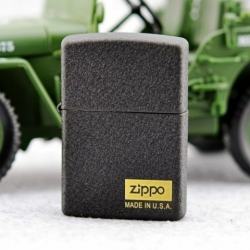 Zippo chính hãng Đen sần có logo zippo made in usa