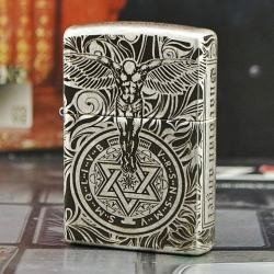 Bật lửa Zippo chính hãng bạc cổ khắc thiên thần - Mã SP: ZPC1226