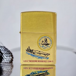 BẬT LỬA ZIPPO  CHÍNH HÃNG BẢN ĐỒNG XƯỚC KHẮC U.S.S THEODORE ROOSEVELT CVN-71 - Mã SP: ZPC4060-204