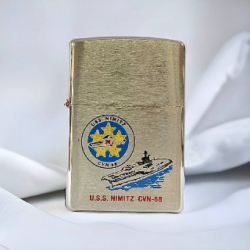 BẬT LỬA ZIPPO CHÍNH HÃNG BẢN MẠ CHROME KHẮC TÀU CHIẾN USS NIMITZ CVN-68 - Mã SP: ZPC4071-200