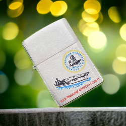 BẬT LỬA ZIPPO CHÍNH HÃNG BẢN MẠ CHROME XƯỚC U.S.S THEODORE ROOSEVELT CVN-71 - Mã SP: ZPC4061-200