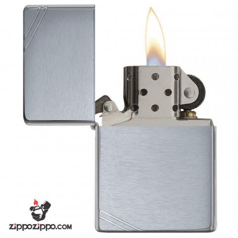 Bật Lửa Zippo 1937 Mạ Chrome Xước Ngang Chặt Góc - SKU 230 – Zippo Vintage Brushed Chrome