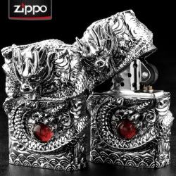 bật lửa Zippo chính hãng chạm hình rồng quấn quanh bật lửa giữ ngọc độc đáo - Mã SP: ZPC0009
