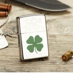 Bật Lửa Zippo Chính Hãng Chạm Khắc Cỏ Bốn Lá - Mã SP: ZPC1685