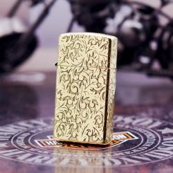 Bật Lửa Zippo Chính Hãng  Chạm Khắc Hoa Văn Năm Mặt Tangcao Phiên Bản Hẹp Slim - Mã SP: ZPC2975