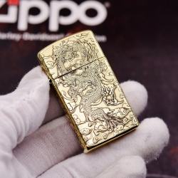 Bật Lửa Zippo Chính Hãng  Chạm Khắc Rồng Nhả Ngọc Phiên Bản Hẹp Slim - Mã SP: ZPC2971
