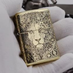 Bật Lửa Zippo Chính Hãng CHất Liệu Đồng Khắc lion punk - Mã SP: ZPC1718-254