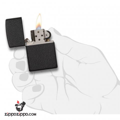 Bật Lửa Zippo Sơn Màu đen Nhám Gân - SKU 236 – Zippo Black Crackle