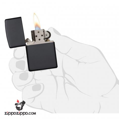 Bật Lửa Zippo Sơn Tĩnh Điện Màu Đen- SKU 218 – Zippo Black Matte