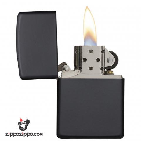 Bật Lửa Zippo Sơn Tĩnh Điện Màu Đen- SKU 218 – Zippo Black Matte