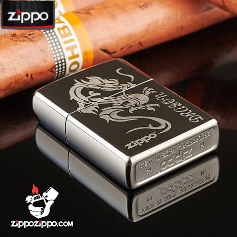 Bật lửa Zippo chính hãng đen tribal dragon