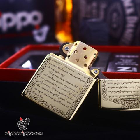 Bật lửa Zippo chính hãng đồng bóng khắc Crusades