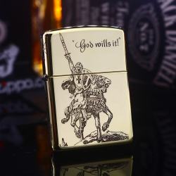 Bật lửa Zippo chính hãng đồng bóng khắc Crusades - Mã SP: ZPC2184-254