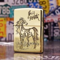 Bật lửa Zippo chính hãng đồng Bóng nhẹ khắc mã đáo thành công - Mã SP: ZPC1910-254