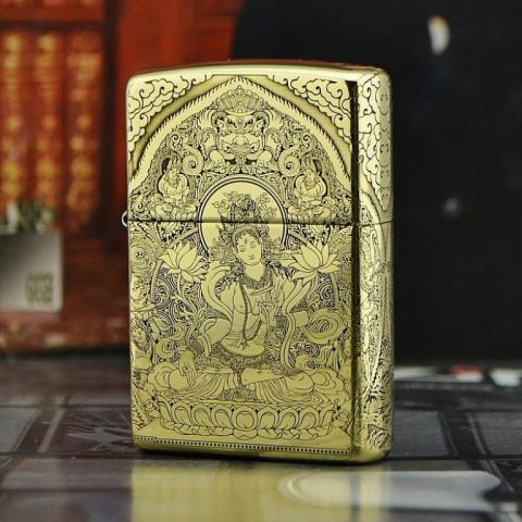 Bật lửa Zippo chính hãng đồng khắc đức Phật tinh tế