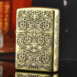 Bật lửa Zippo chính hãng đồng khắc hoa văn đối xứng - Mã SP: ZPC2444-254