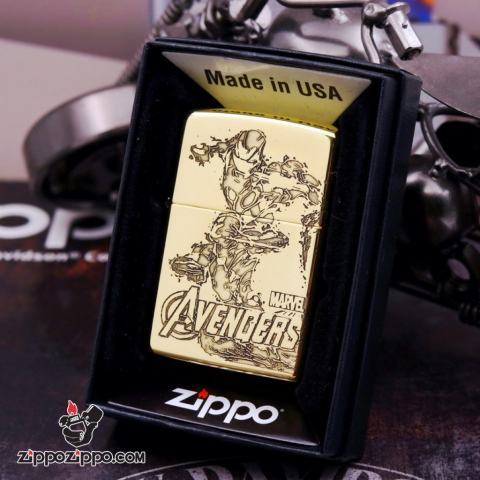 Bật lửa Zippo chính hãng đồng khắc người sắt vỏ mỏng