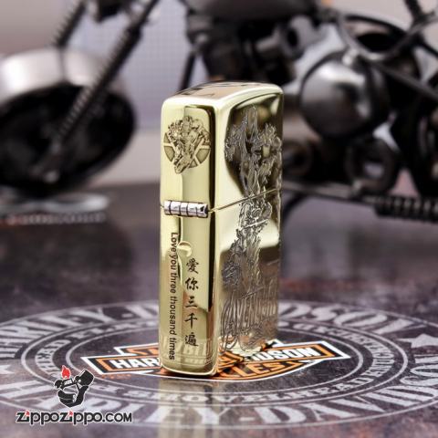 Bật lửa Zippo chính hãng đồng khắc người sắt