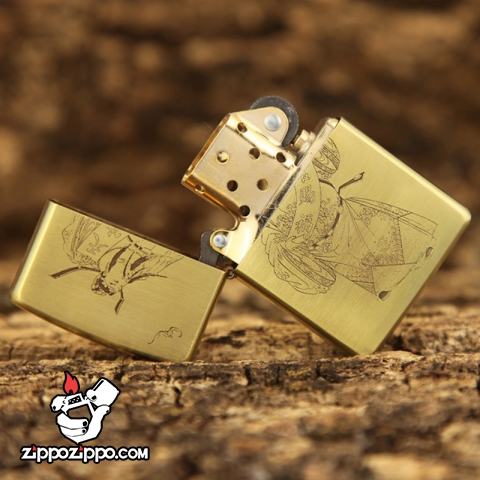Bât lửa Zippo chính hãng đồng khắc ông Thần Tài may mắn