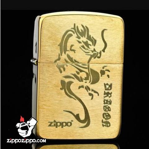 Bật lửa Zippo chính hãng đồng khắc rồng mẫu 007