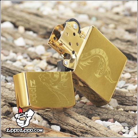 Bật lửa Zippo chính hãng đồng khắc rồng mẫu 008