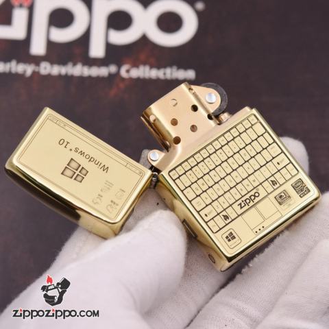Bật lửa Zippo chính hãng đồng khắc WIN 10 và bán phím zippo amor