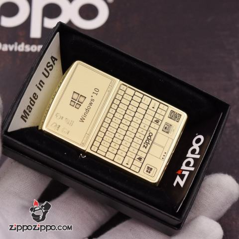 Bật lửa Zippo chính hãng đồng khắc WIN 10 và bán phím zippo amor