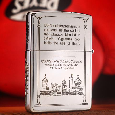 Bật lửa Zippo chính hãng đồng mạ chrome khắc Lạc Đà CAMEL