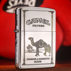 Bật lửa Zippo chính hãng đồng mạ chrome khắc Lạc Đà CAMEL - Mã SP: ZPC0074-250