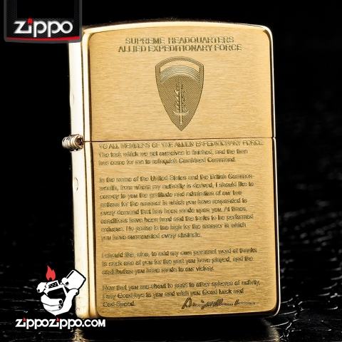Bật lửa Zippo chính hãng đồng nhẹ khắc Eisenhower