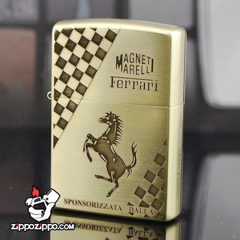Bật lửa Zippo chính hãng đồng nhẹ khắc Ferrari
