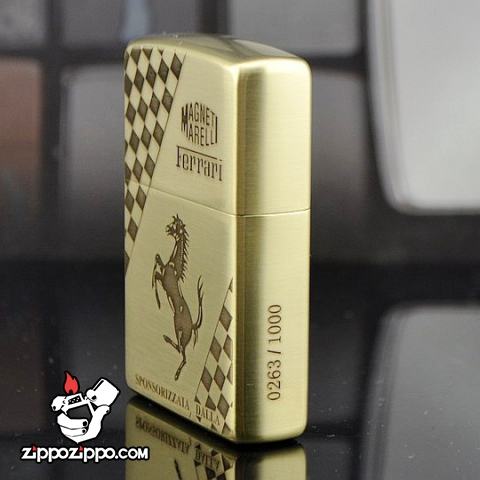 Bật lửa Zippo chính hãng đồng nhẹ khắc Ferrari