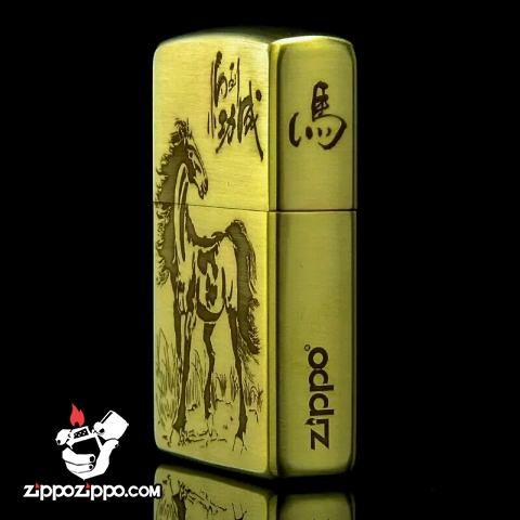 Bật lửa Zippo chính hãng đồng nhẹ khắc mã đáo thành công