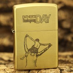 Bật lửa Zippo chính hãng đồng nhẹ khắc ngày của bố vô cùng ý nghĩa