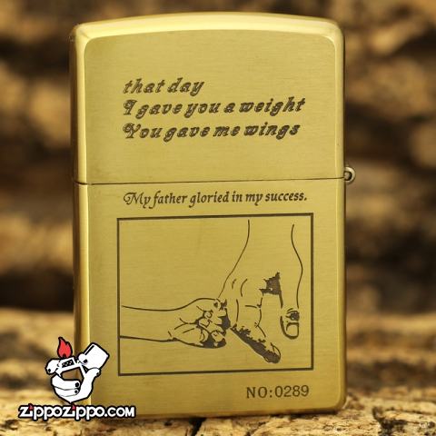 Bật lửa Zippo chính hãng đồng nhẹ khắc ngày của bố vô cùng ý nghĩa