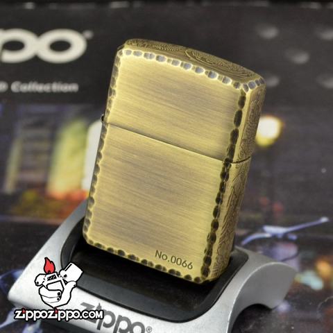 Bật lửa Zippo chính hãng đồng xước khắc cá chép bên sườn