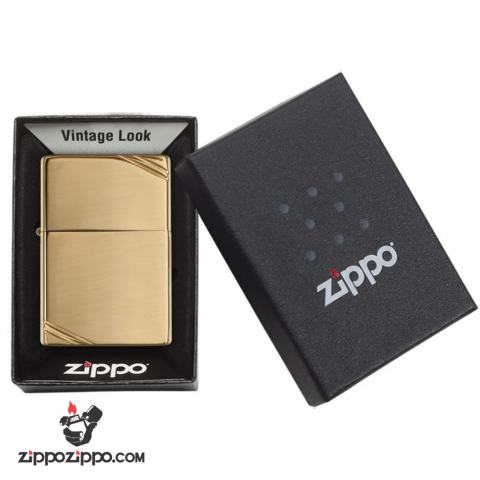 Bật Lửa Zippo 1937 Đồng Vàng Trơn Bóng Chặt Góc - SKU 270 – Zippo Vintage High Polish Brass
