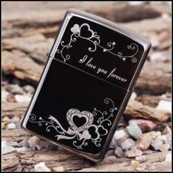 Bật lửa zippo chính hãng Hoa văn I love You - Mã SP: ZPC0178