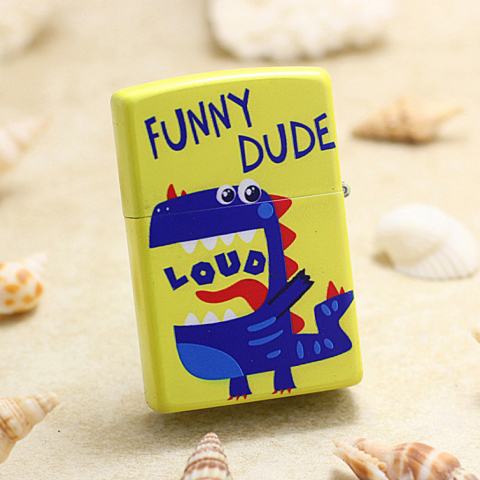 Bật Lửa Zippo Chính Hãng In Màu Chú Khủng Long Ngỗ Nghĩnh Funny Dudu