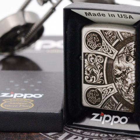 Bật lửa Zippo Chính Hãng Khắc Apocalypse Bốn Hiệp Sĩ Mạ Antique Silver