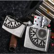 Bật Lửa Zippo Chính Hãng Khắc Bản Đồ Và La Bàn Mạ Antique Silver