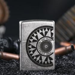 Bật Lửa Zippo Chính Hãng Khắc Bản Đồ Và La Bàn Mạ Antique Silver - Mã SP: ZPC2929