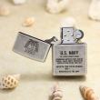 Bật Lửa Zippo Chính Hãng Khắc Biểu Tượng Quân Đội Mạ Antique Silver