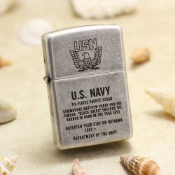 Bật Lửa Zippo Chính Hãng Khắc Biểu Tượng Quân Đội Mạ Antique Silver - Mã SP: ZPC2927