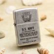 Bật Lửa Zippo Chính Hãng Khắc Biểu Tượng Quân Đội Mạ Antique Silver