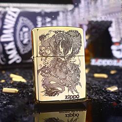 Bật Lửa Zippo Chính Hãng Khắc Hình Thiên Long - Mã SP: ZPC2275