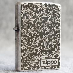 Bật lửa Zippo Chính Hãng Khắc Hoa Văn Arabesque Mạ Antique Silver - Mã SP: ZPC2909