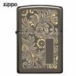 Bật Lửa Zippo  Chính hãng Khắc Hoa Văn Venetian Đen Bóng