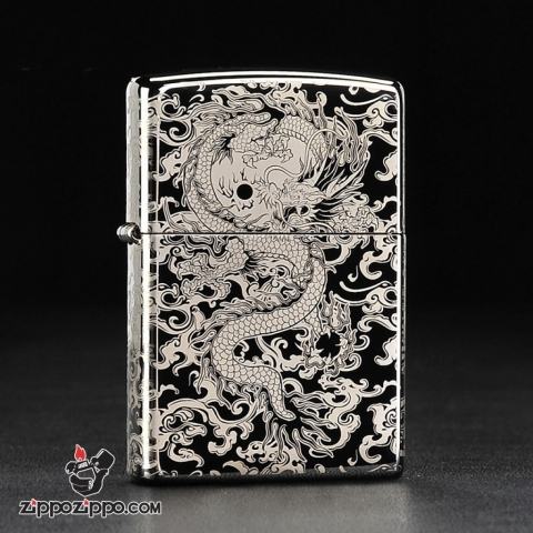 Bật Lửa Zippo Chính Hãng Khắc Rồng Hai Mặt