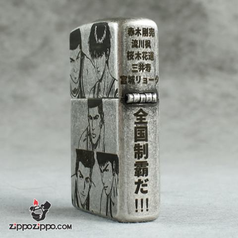 Bật lửa Zippo Chính Hãng Khắc SLAMDUNK Mạ Antique Silver